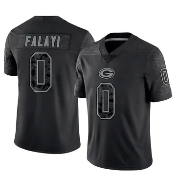 Men's Nike Green Bay Packers Eni Falayi Black Reflective Jersey - Limited