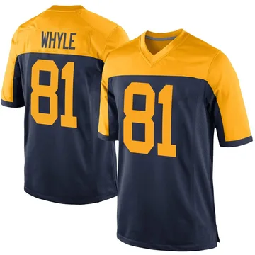 Men's Nike Green Bay Packers Josh Whyle Navy Alternate Jersey - Game