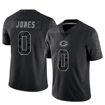 Men's Nike Green Bay Packers Marlon Jones Black Reflective Jersey - Limited