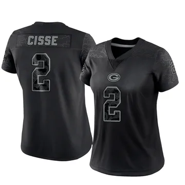 Women's Nike Green Bay Packers Brandon Cisse Black Reflective Jersey - Limited