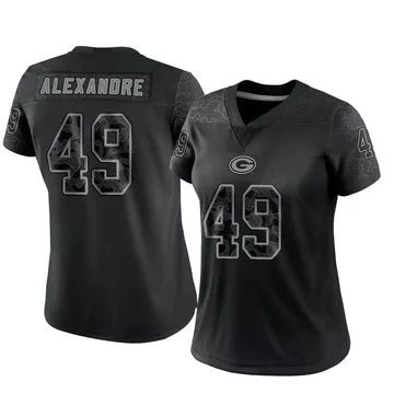 Women's Nike Green Bay Packers Deslin Alexandre Black Reflective Jersey - Limited