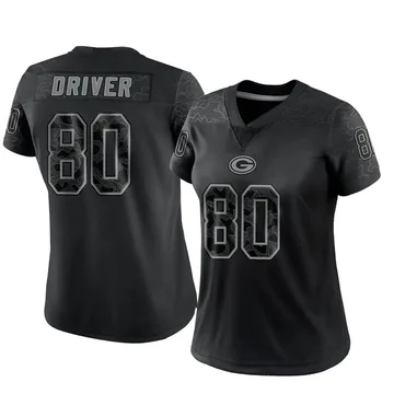 Women's Nike Green Bay Packers Donald Driver Black Reflective Jersey - Limited