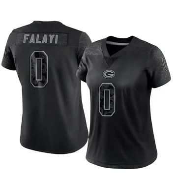 Women's Nike Green Bay Packers Eni Falayi Black Reflective Jersey - Limited
