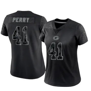 Women's Nike Green Bay Packers Mark Perry Black Reflective Jersey - Limited