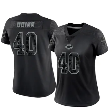 Women's Nike Green Bay Packers TJ Quinn Black Reflective Jersey - Limited