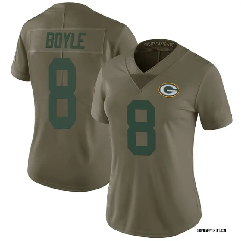 Women's Nike Green Bay Packers Tim Boyle Green 2017 Salute to Service ...