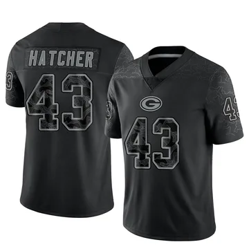 Youth Nike Green Bay Packers Broughton Hatcher Black Reflective Jersey - Limited