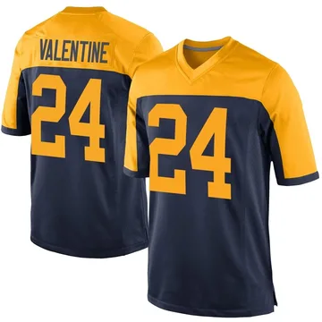 Youth Nike Green Bay Packers Carrington Valentine Navy Alternate Jersey - Game
