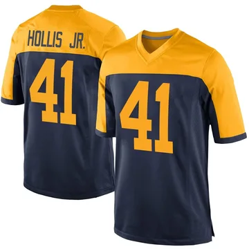 Youth Nike Green Bay Packers Garnett Hollis Jr. Navy Alternate Jersey - Game