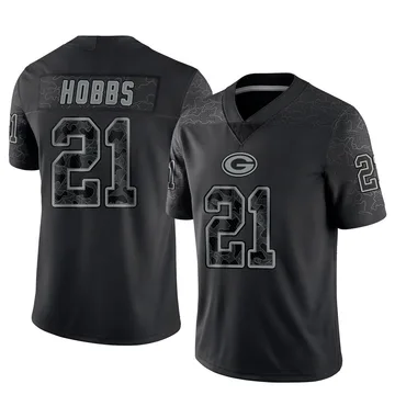 Youth Nike Green Bay Packers Nate Hobbs Black Reflective Jersey - Limited