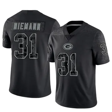 Youth Nike Green Bay Packers Nick Niemann Black Reflective Jersey - Limited
