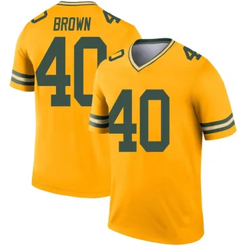 Youth Nike Green Bay Packers Omar Brown Gold Inverted Jersey - Legend