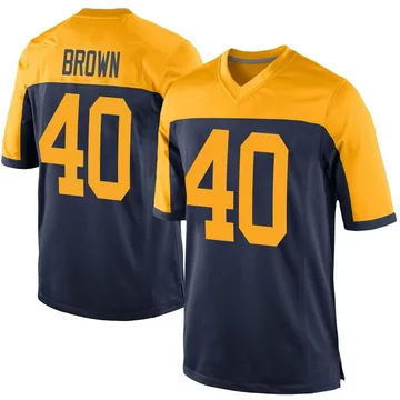 Youth Nike Green Bay Packers Omar Brown Navy Alternate Jersey - Game