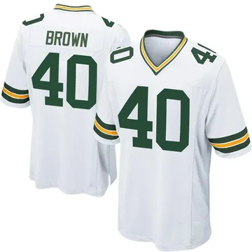 Youth Nike Green Bay Packers Omar Brown White Jersey - Game