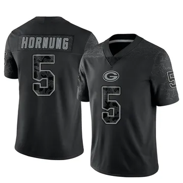 Youth Nike Green Bay Packers Paul Hornung Black Reflective Jersey - Limited