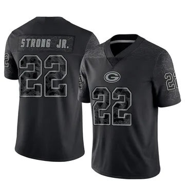 Youth Nike Green Bay Packers Pierre Strong Jr. Black Reflective Jersey - Limited