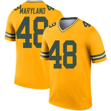 Youth Nike Green Bay Packers RJ Maryland Gold Inverted Jersey - Legend