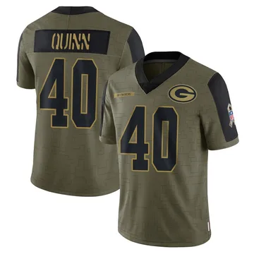 Youth Nike Green Bay Packers TJ Quinn Olive 2021 Salute To Service Jersey - Limited