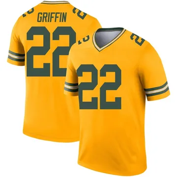 Youth Nike Green Bay Packers Tulu Griffin Gold Inverted Jersey - Legend