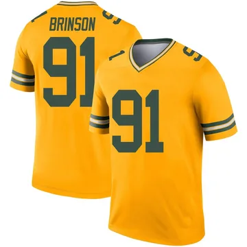 Youth Nike Green Bay Packers Warren Brinson Gold Inverted Jersey - Legend